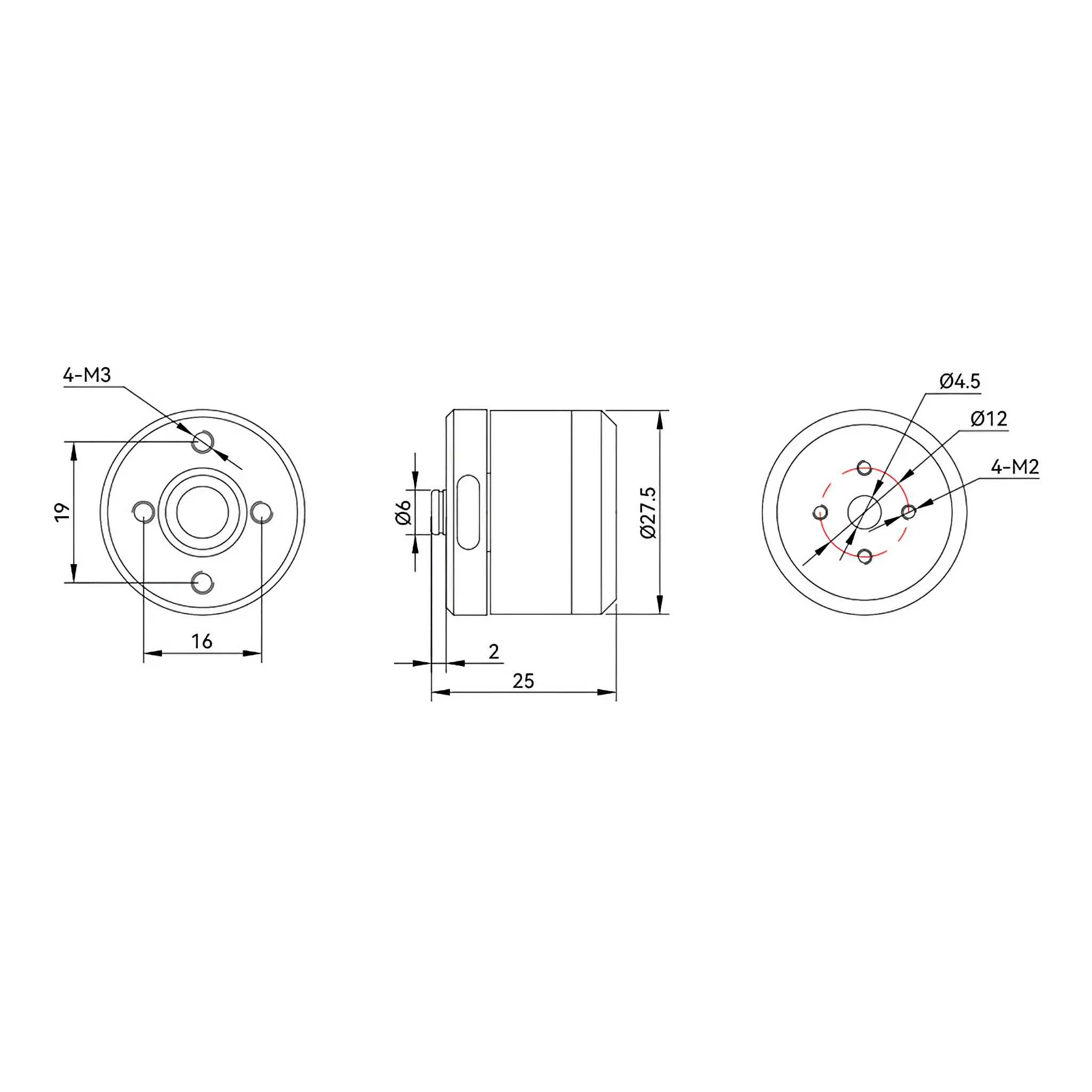 T-MOTOR GB2208 Gimbal Type 3-4S UAV Drone Motor