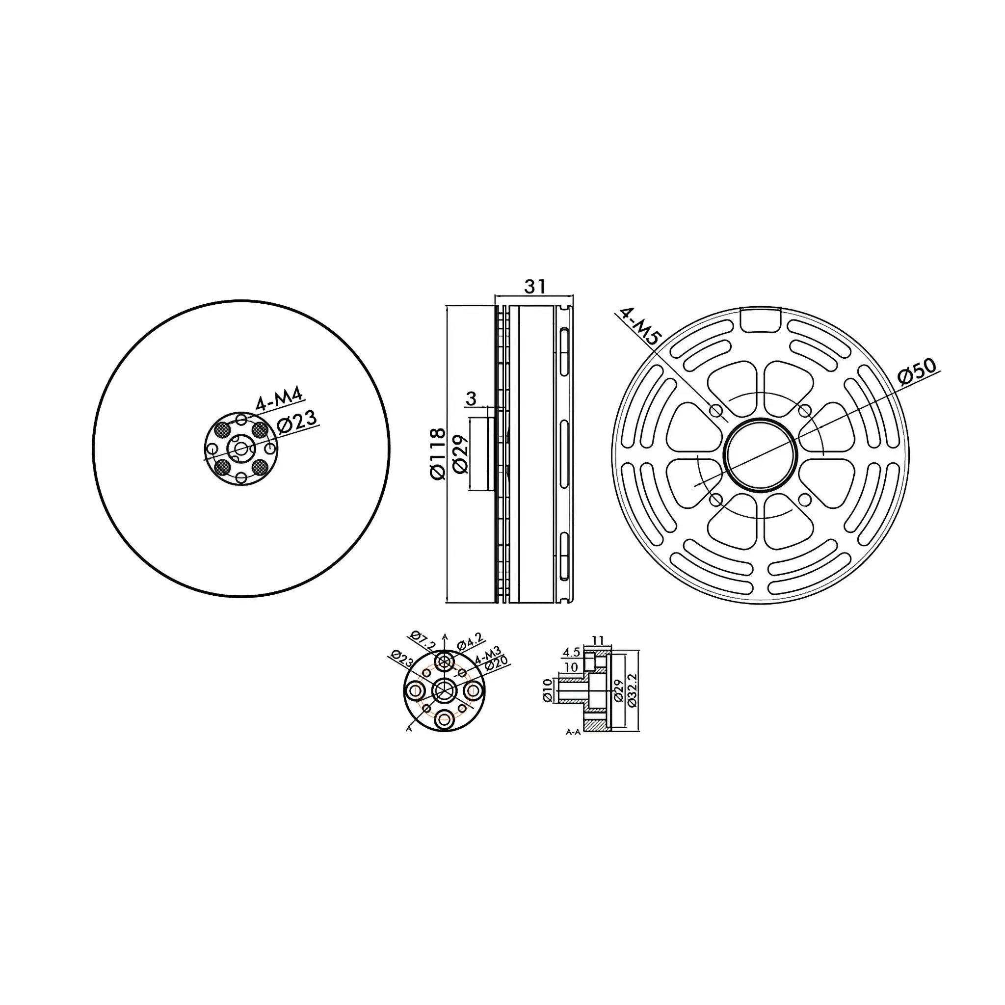 T-MOTOR MN1010 Multirotor Fixed Wing UAV Motor