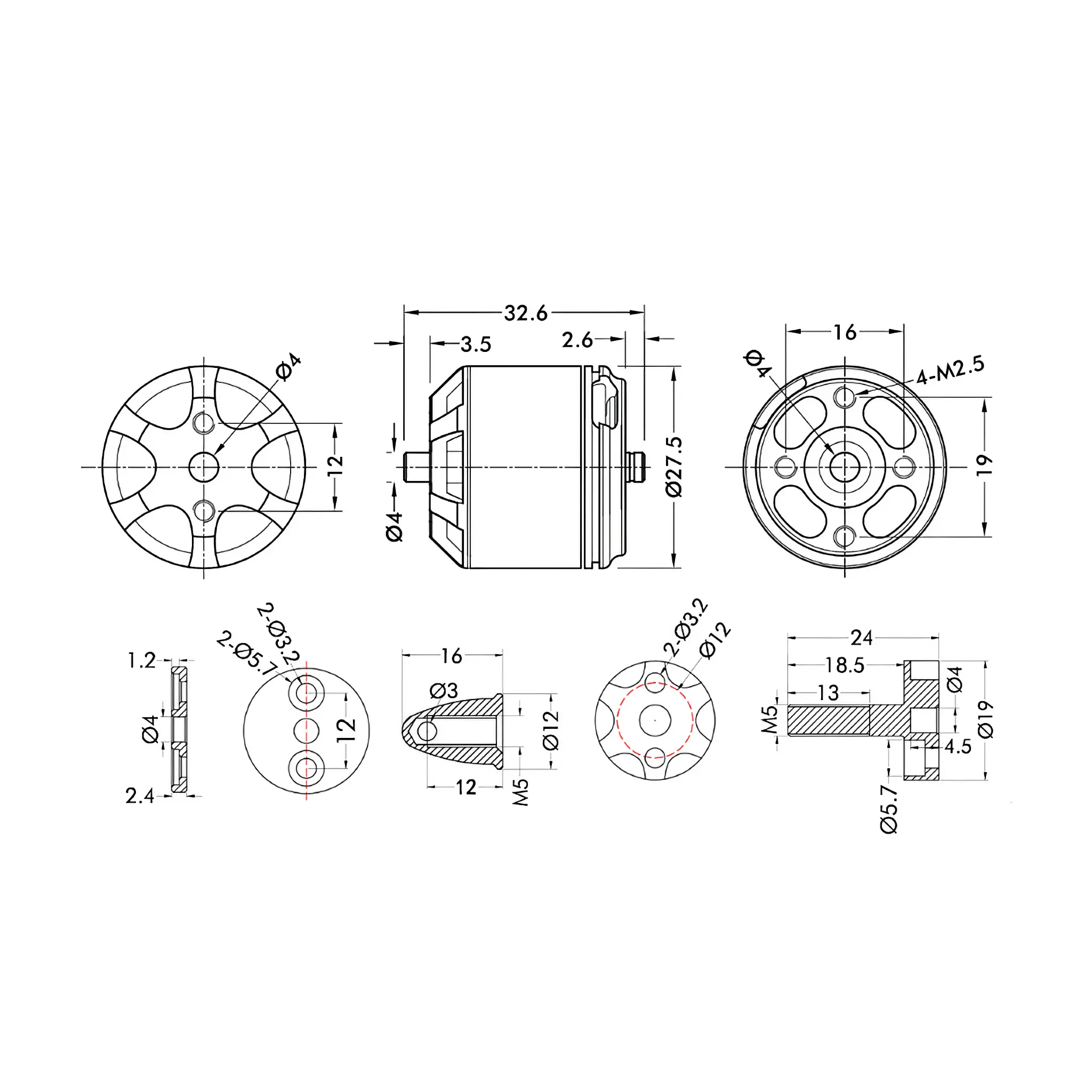T-MOTOR MN2212 V2.0 Multirotor Fixed Wing UAV Motor