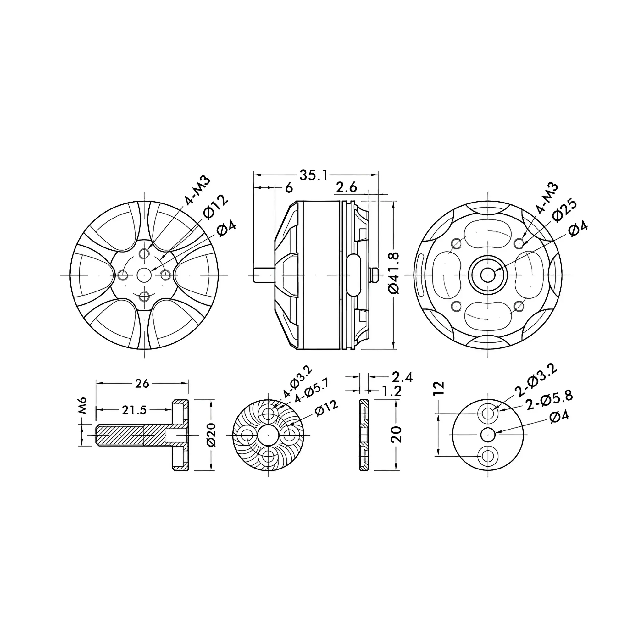 T-MOTOR MN3508 Multirotor Fixed Wing UAV Motor