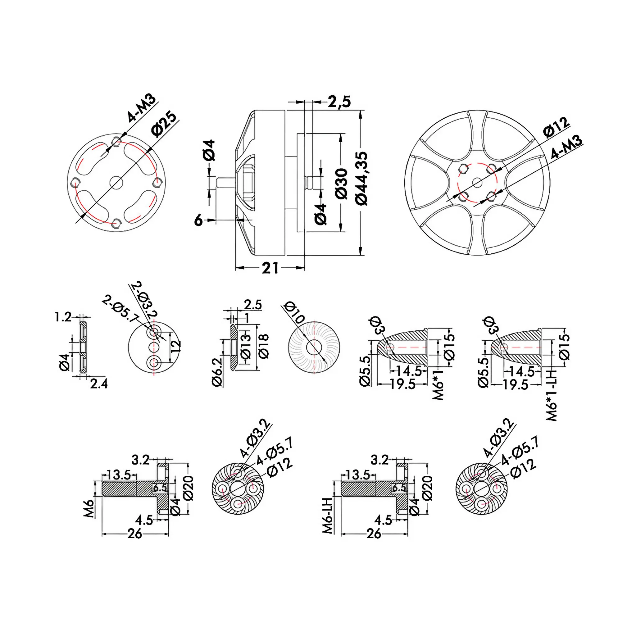 T-MOTOR MN4006 Antigravity Type 4-6S UAV Motor 2PCS/SET