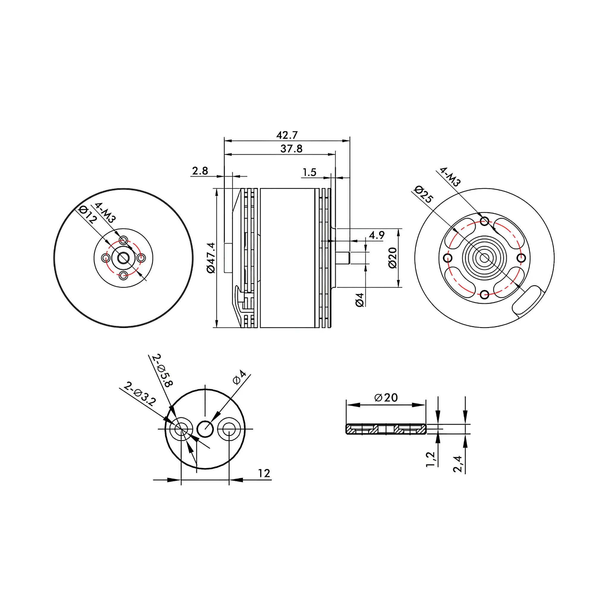 T-MOTOR MN4116 Multi-Motor Fixed Wing UAV Motor