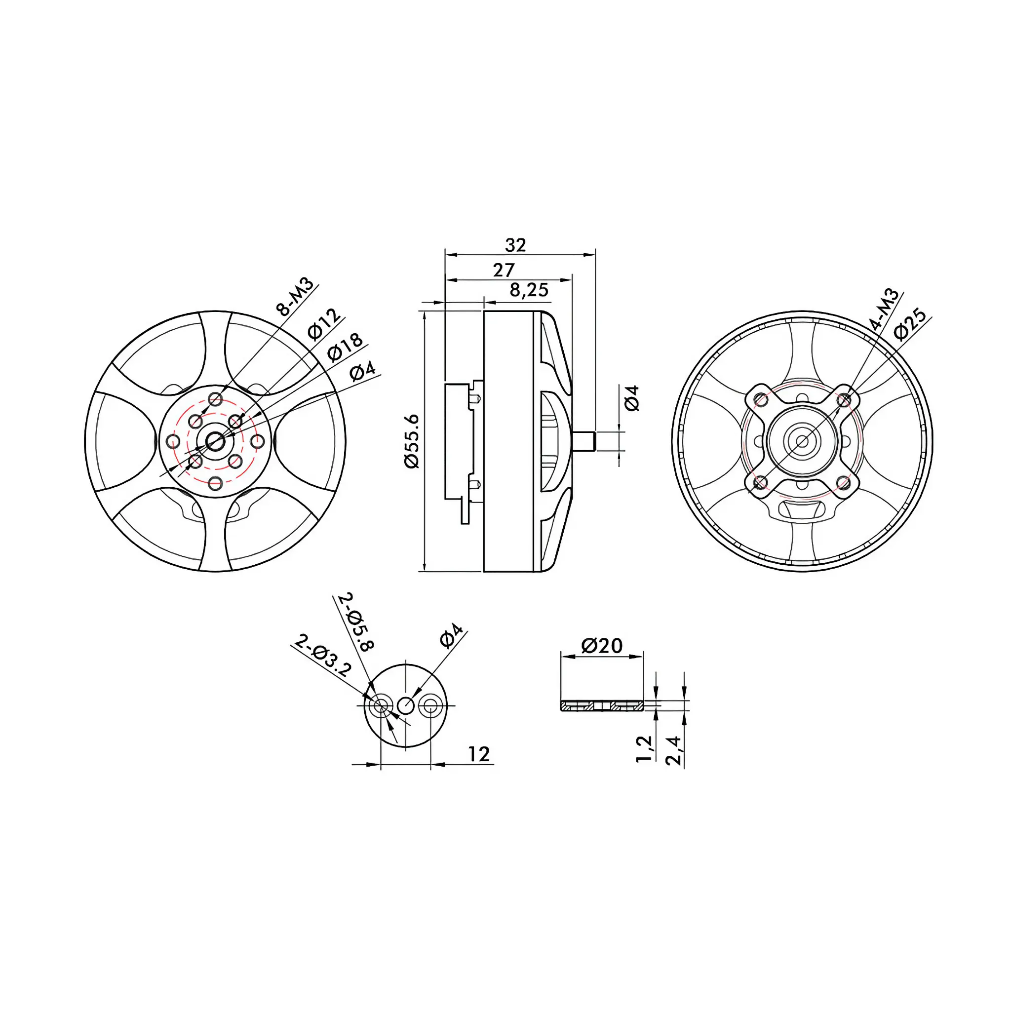 T-MOTOR MN5008 Antigravity Type 6-12S UAV Motor