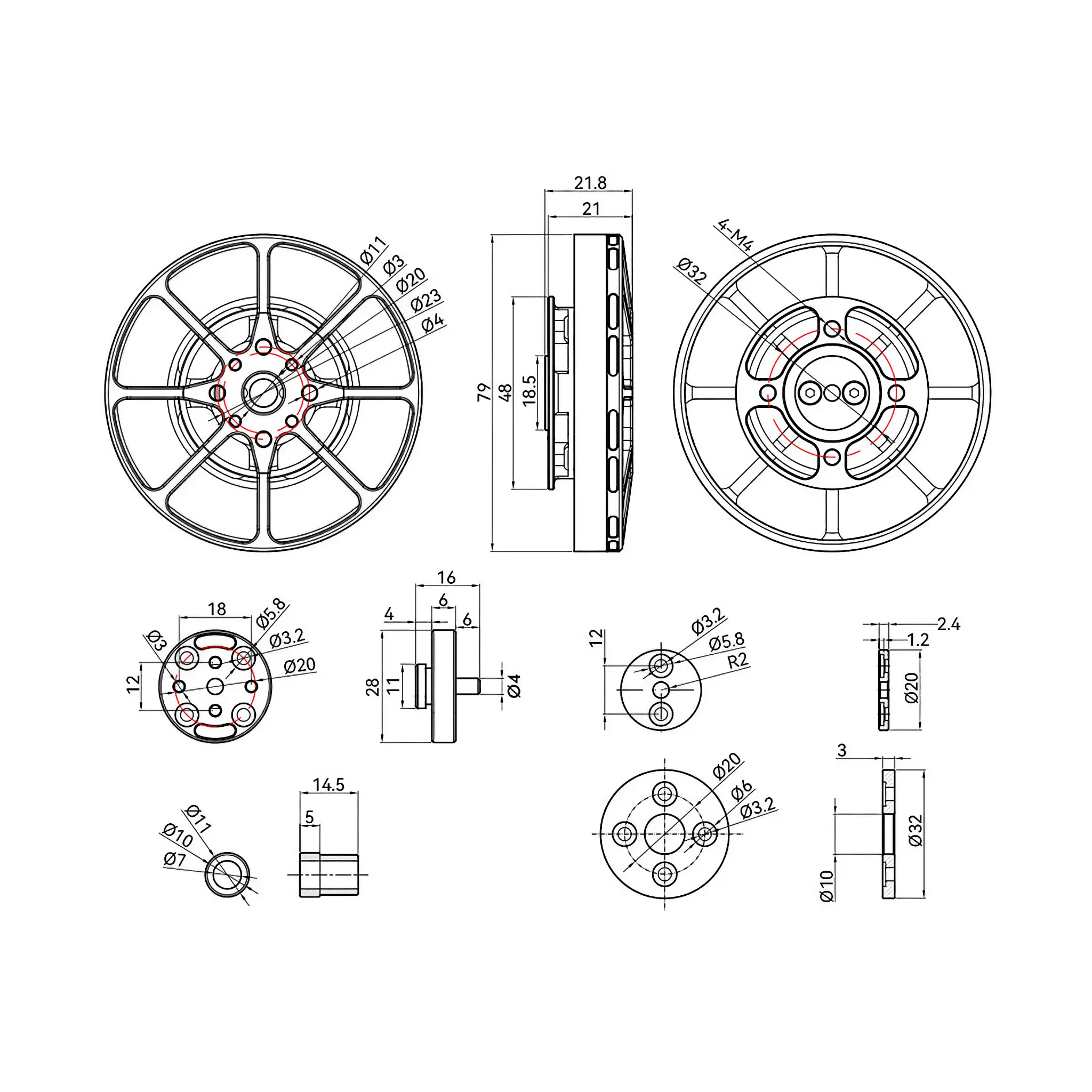 T-MOTOR MN7005 Antigravity Type 6-12S UAV Motor