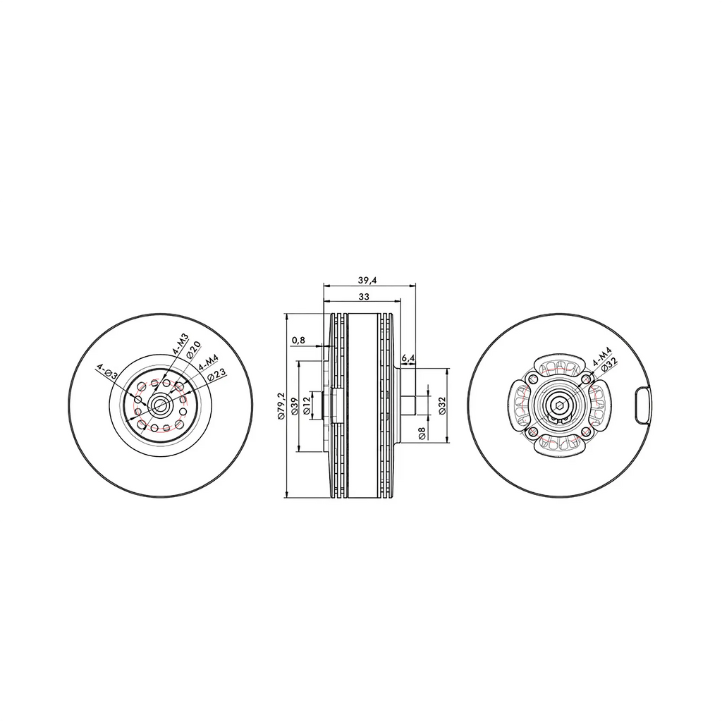 T-MOTOR MN701-S IP45 Multirotor Fixed Wing UAV Motor 2PCS/SET