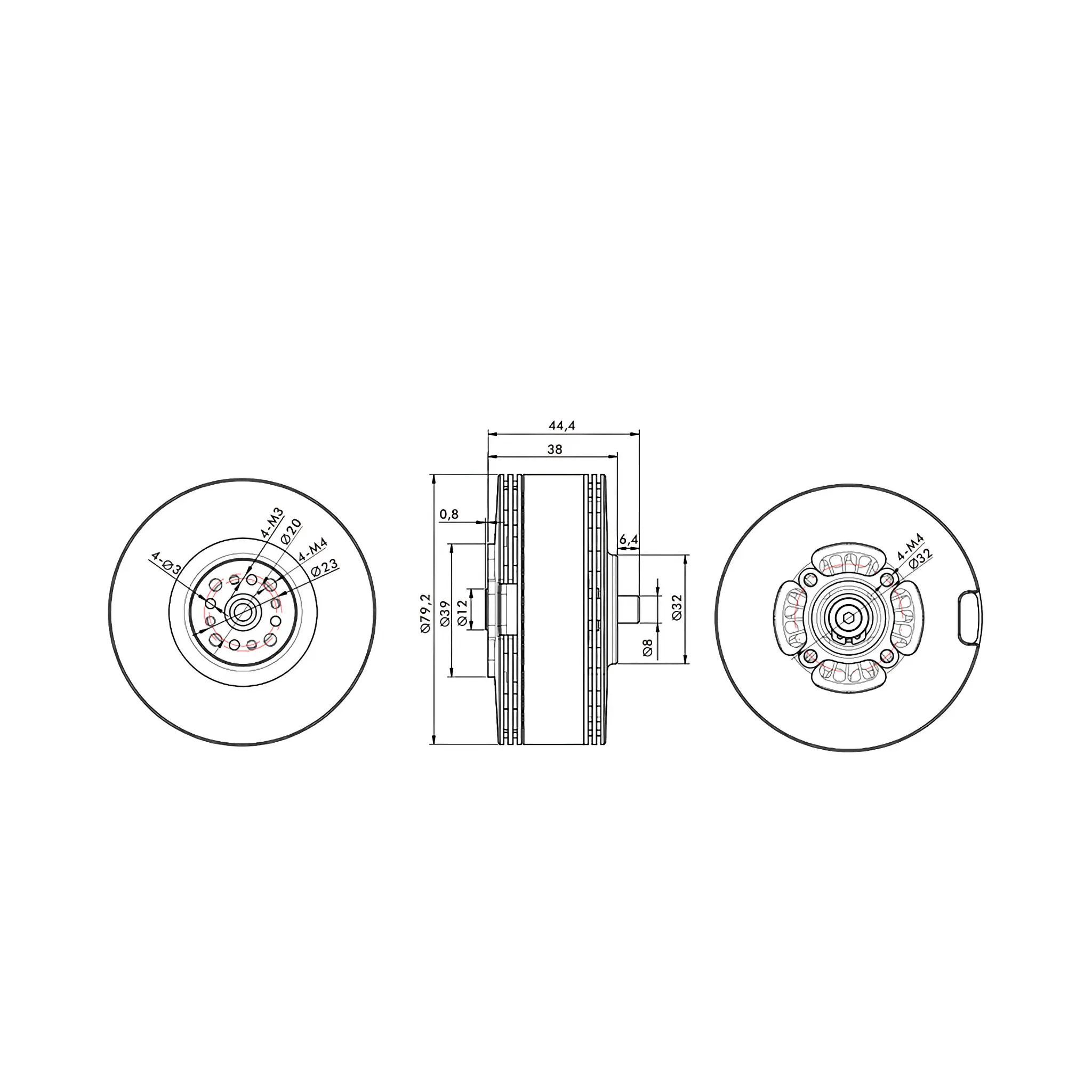 T-MOTOR MN705-S IP45 Multirotor Fixed Wing UAV Motor 2PCS/SET