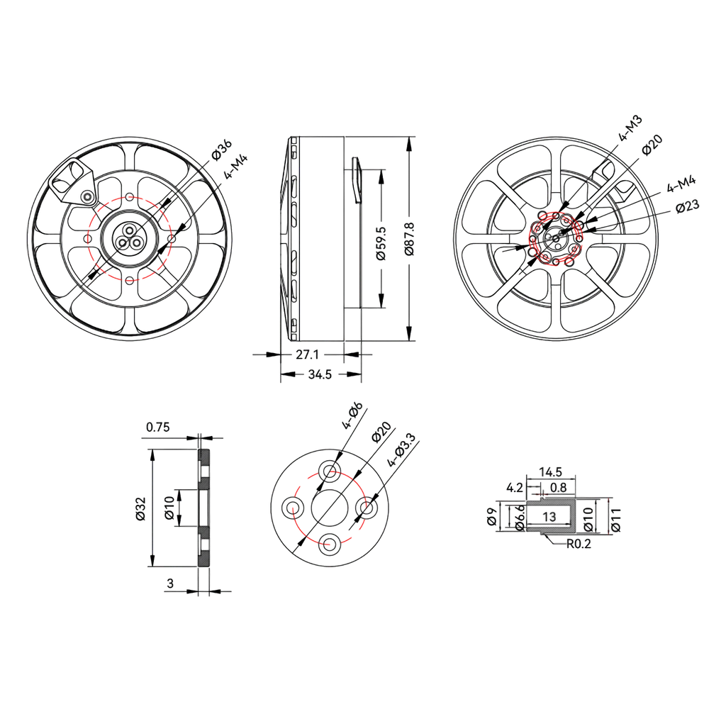 T-MOTOR MN8017 Antigravity Multirotor UAVs Motor