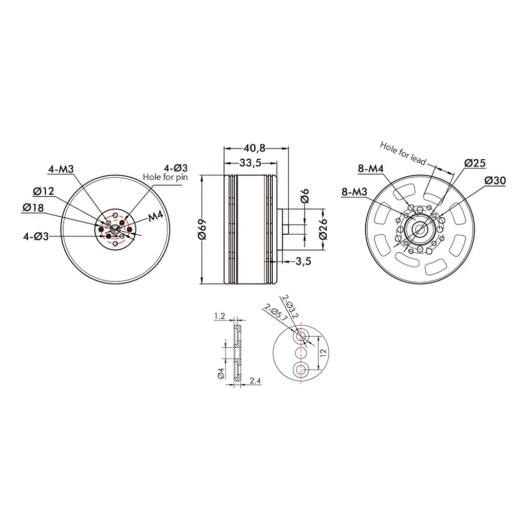 T-MOTOR P60 Without Pin Agricultural UAV Motor