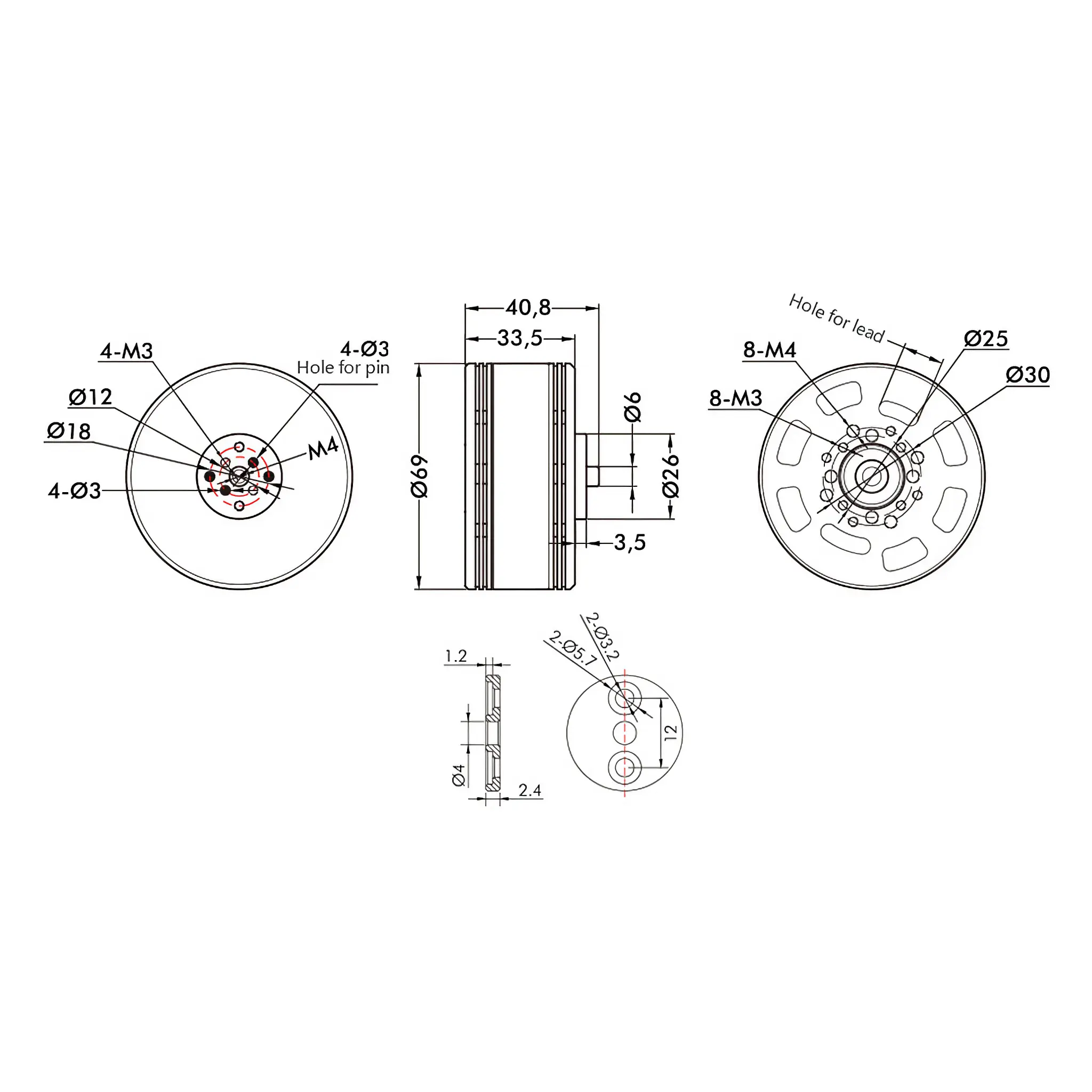 T-MOTOR P60 Without Pin Agricultural UAV Motor