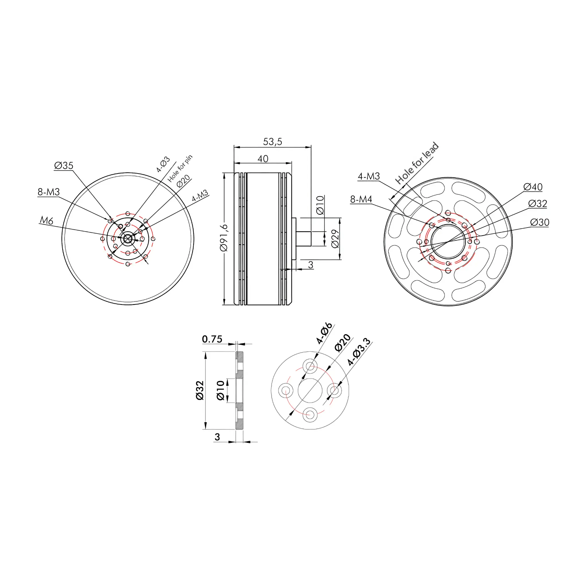 T-MOTOR P80III Without Pin Agricultural UAV Motor