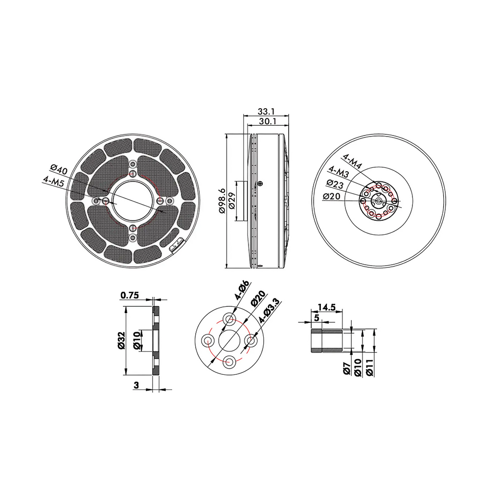 T-MOTOR U10II Efficiency Multirotor UAV Motor