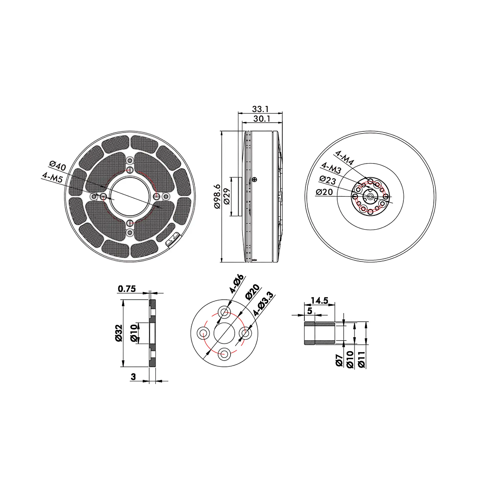 T-MOTOR U10II Efficiency Multirotor UAV Motor